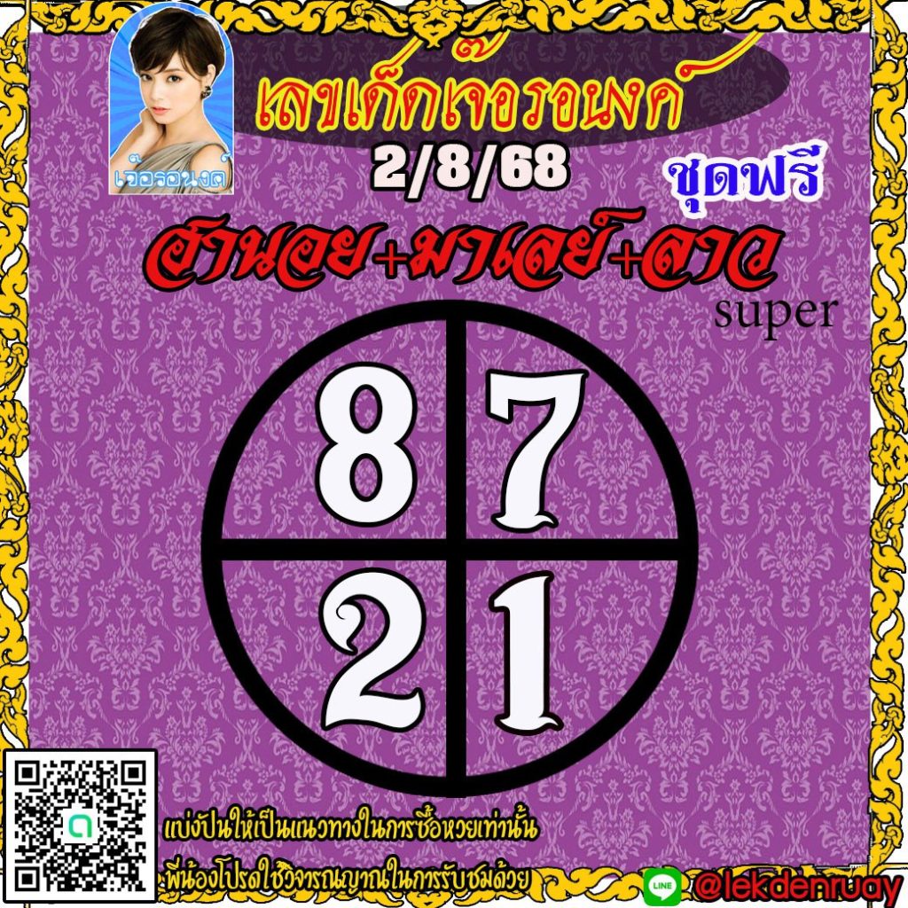 แนวทางหวยลาว หวยฮานอย หวยมาเลย์ เจ๊อรอนงค์