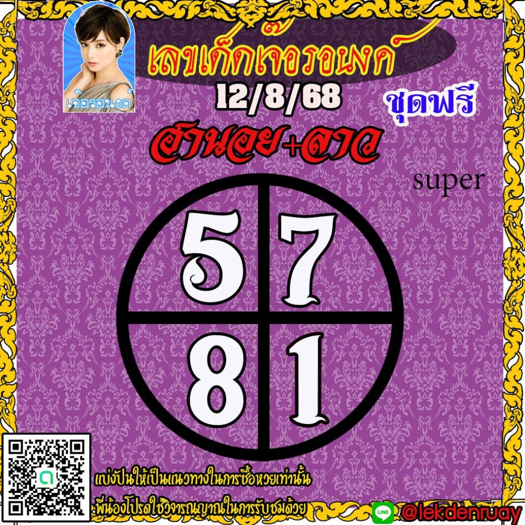 แนวทางหวยลาว หวยฮานอย หวยมาเลย์ เจ๊อรอนงค์