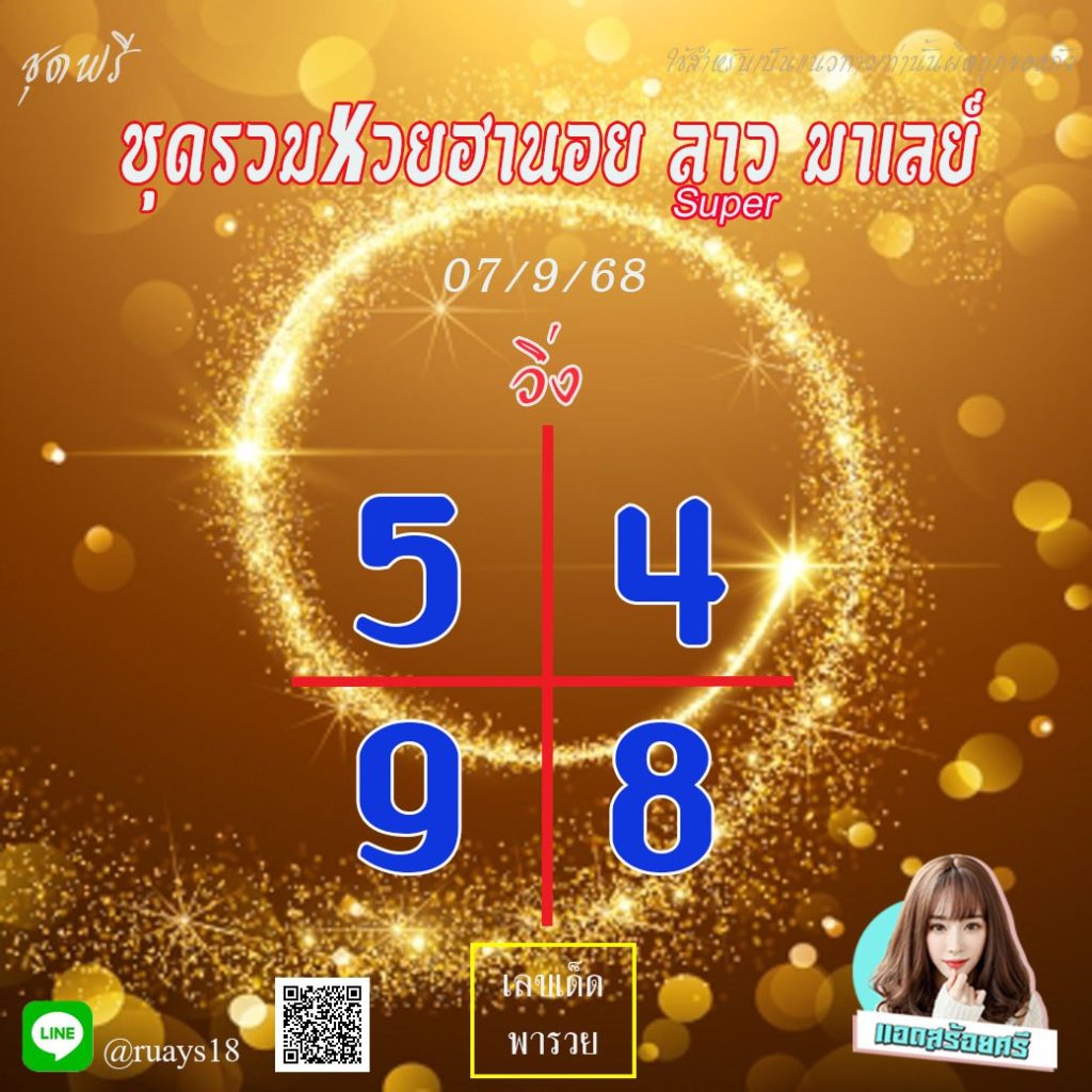 แนวทางหวยลาว หวยฮานอย หวยมาเลย์ แอดสร้อยศรี