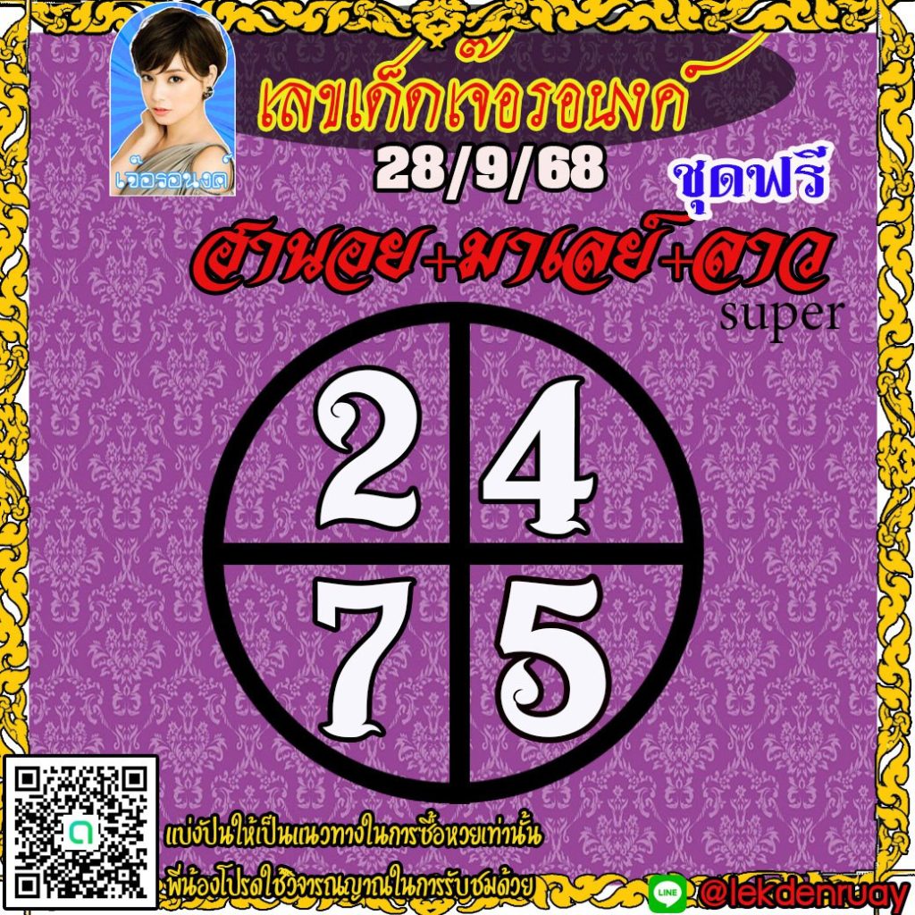 แนวทางหวยลาว หวยฮานอย หวยมาเลย์ เจ๊อรอนงค์