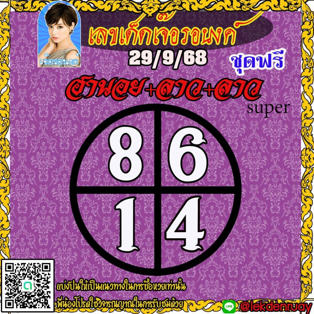 แนวทางหวยลาว หวยฮานอย หวยมาเลย์ เจ๊อรอนงค์