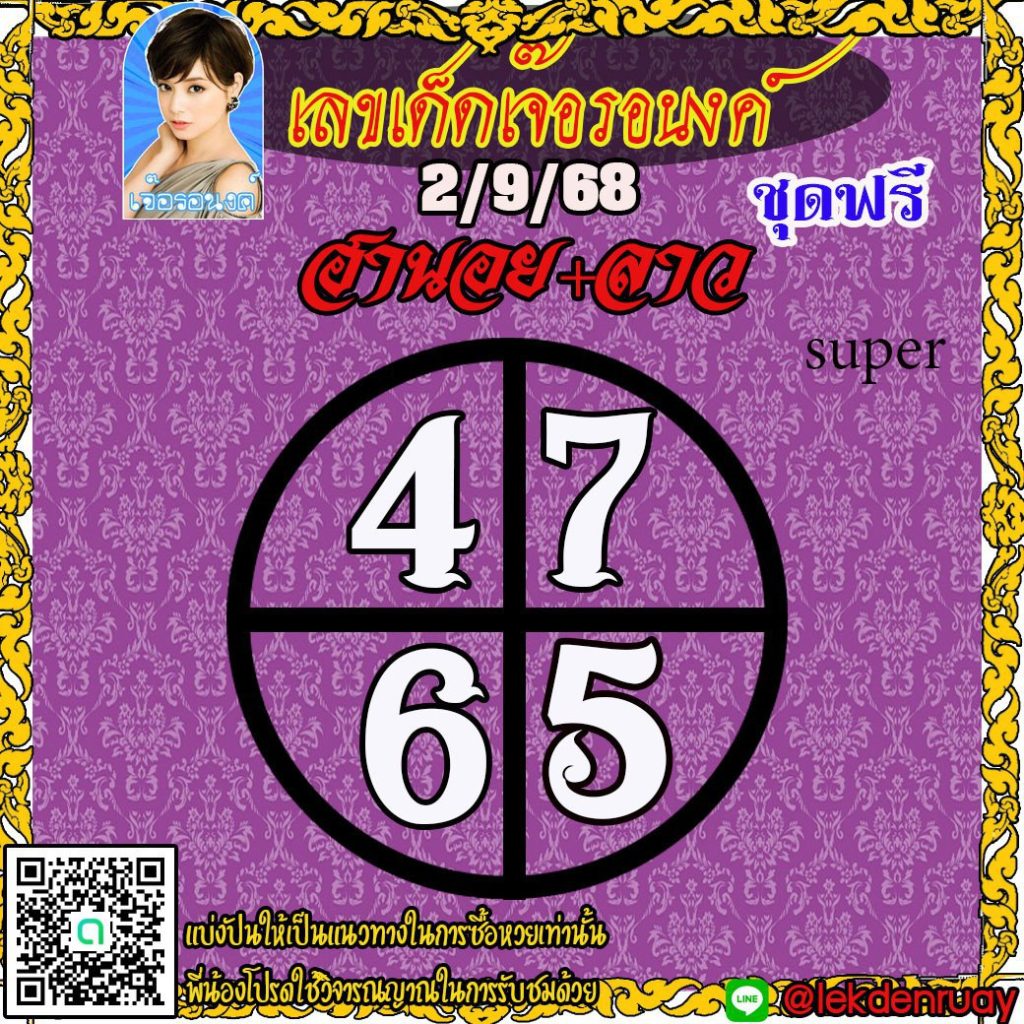 แนวทางหวยลาว หวยฮานอย หวยมาเลย์ เจ๊อรอนงค์