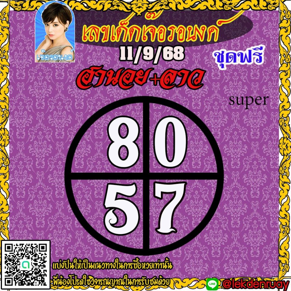 แนวทางหวยลาว หวยฮานอย หวยมาเลย์ เจ๊อรอนงค์