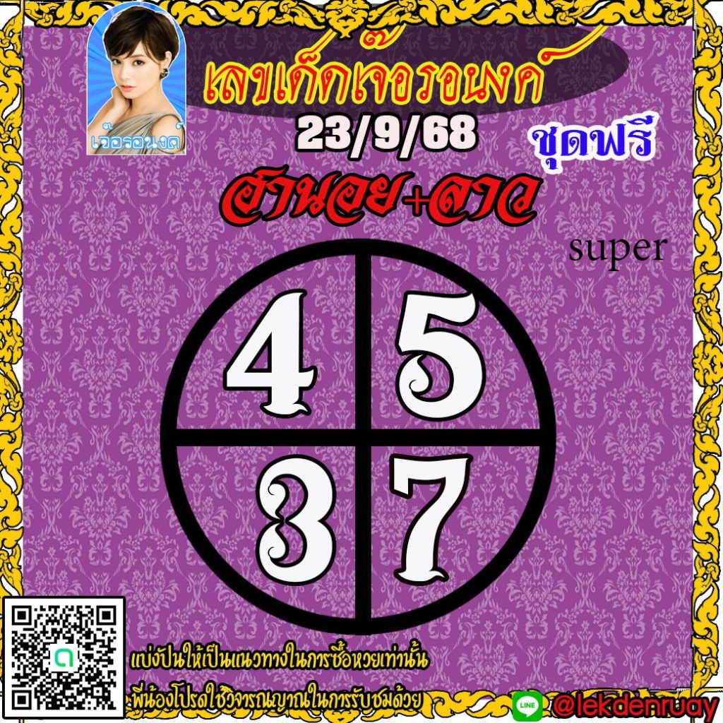 แนวทางหวยลาว หวยฮานอย หวยมาเลย์ เจ๊อรอนงค์