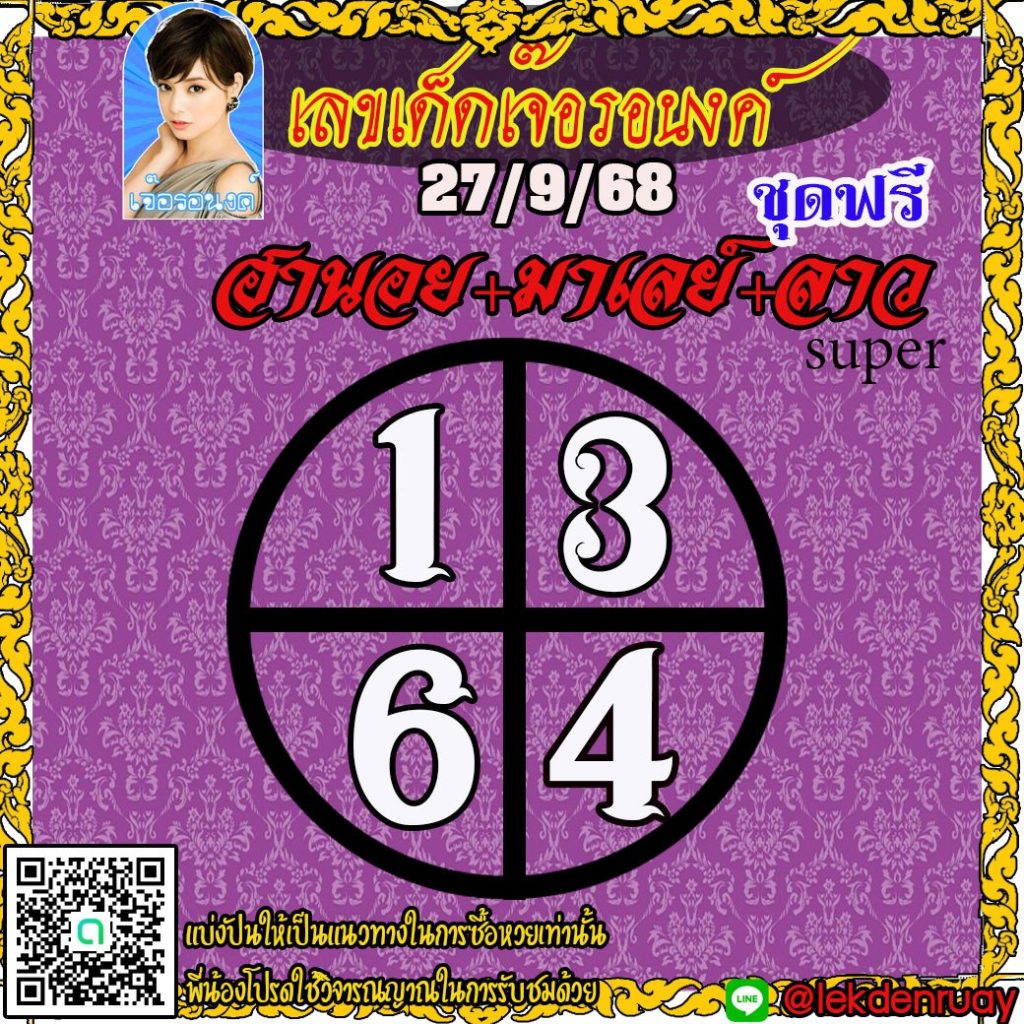 แนวทางหวยลาว หวยฮานอย หวยมาเลย์ เจ๊อรอนงค์