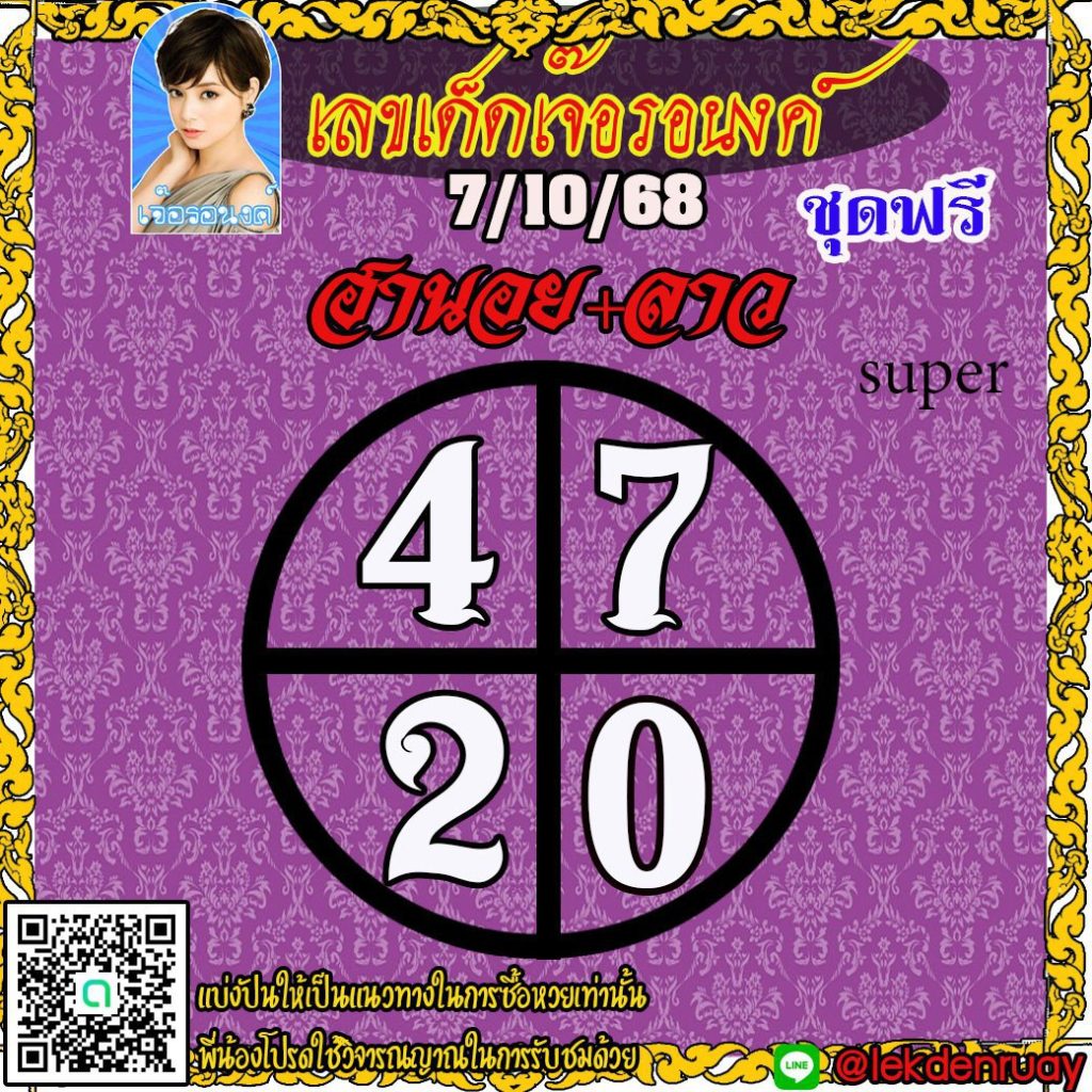แนวทางหวยลาว หวยฮานอย หวยมาเลย์ เจ๊อรอนงค์