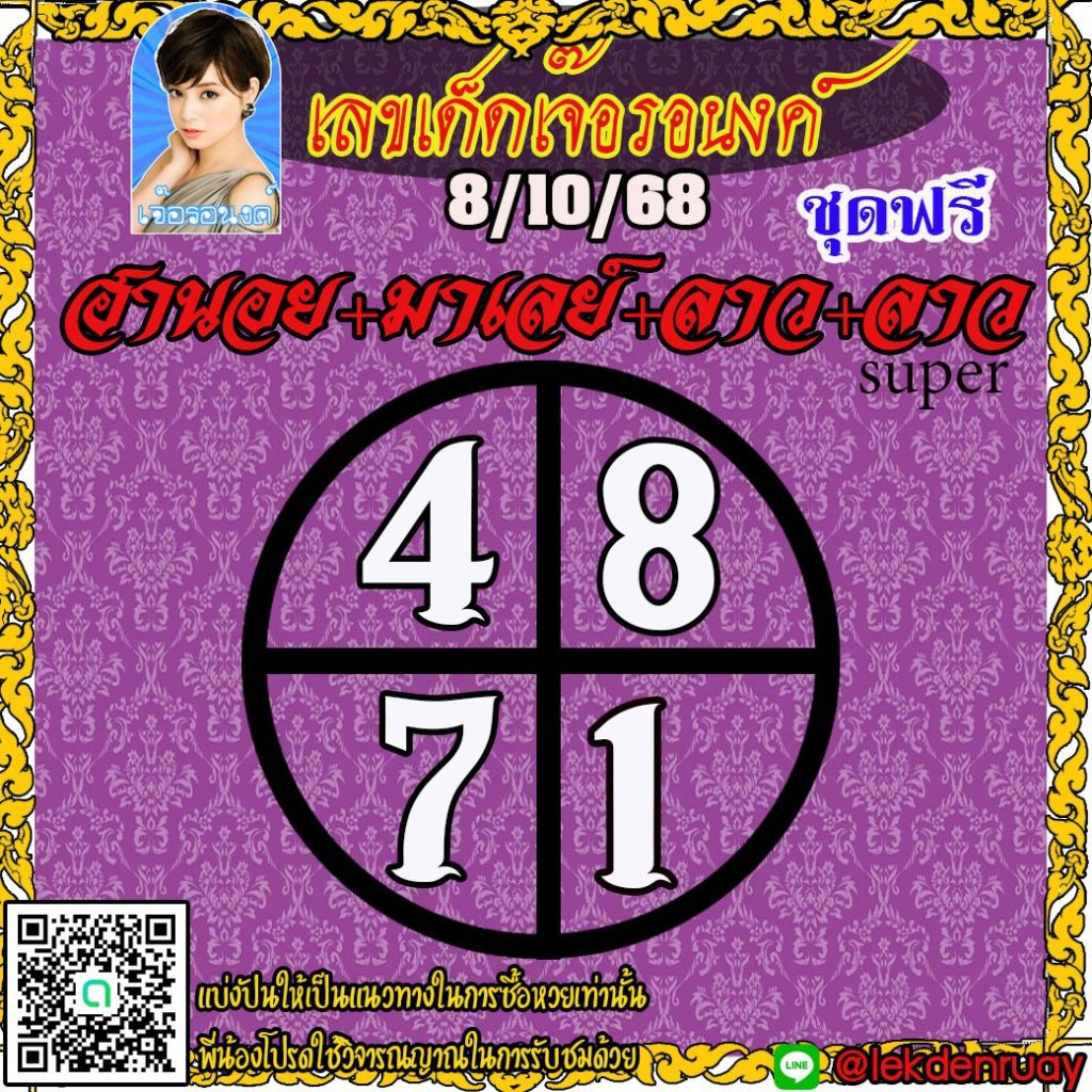 แนวทางหวยลาว หวยฮานอย หวยมาเลย์ เจ๊อรอนงค์