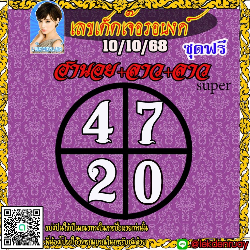 แนวทางหวยลาว หวยฮานอย หวยมาเลย์ เจ๊อรอนงค์