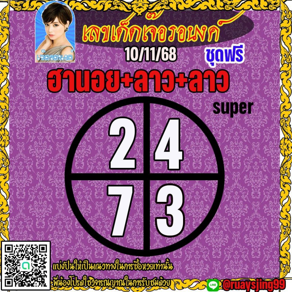 แนวทางหวยลาว หวยฮานอย หวยมาเลย์ เจ๊อรอนงค์