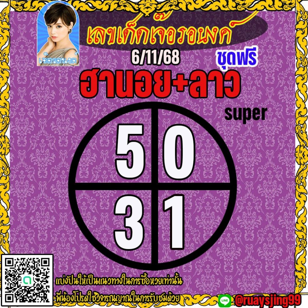 แนวทางหวยลาว หวยฮานอย หวยมาเลย์ เจ๊อรอนงค์