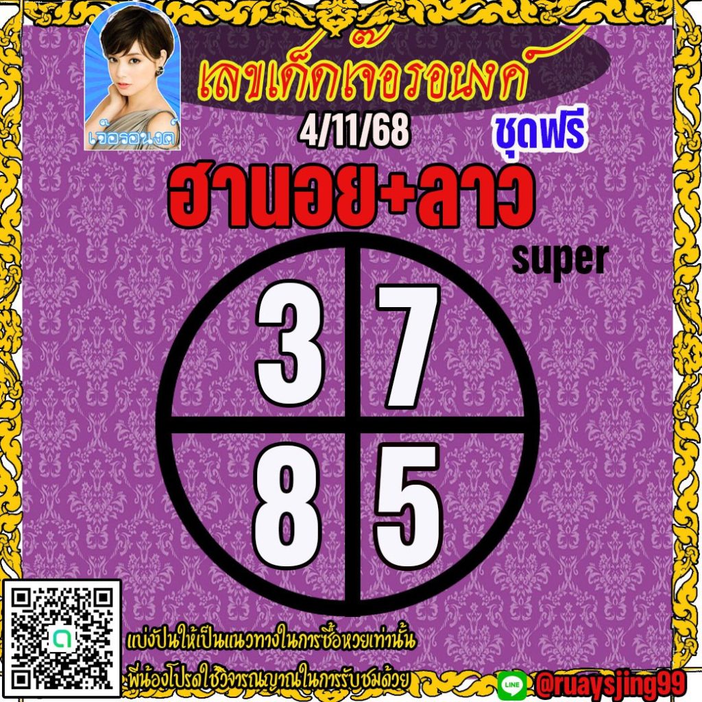 แนวทางหวยลาว หวยฮานอย หวยมาเลย์ เจ๊อรอนงค์