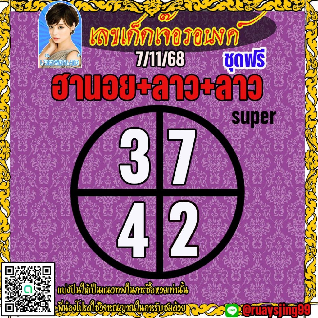 แนวทางหวยลาว หวยฮานอย หวยมาเลย์ เจ๊อรอนงค์