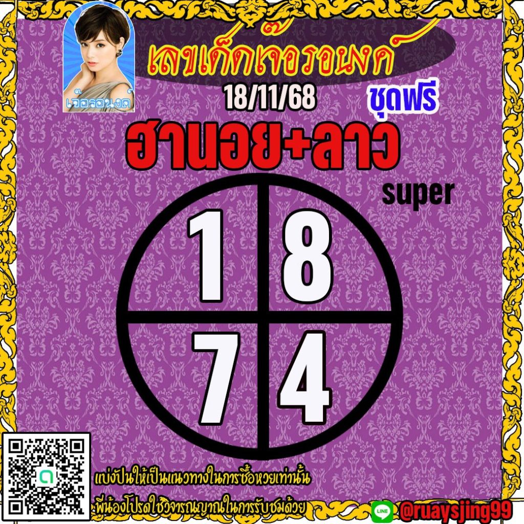 แนวทางหวยลาว หวยฮานอย หวยมาเลย์ เจ๊อรอนงค์
