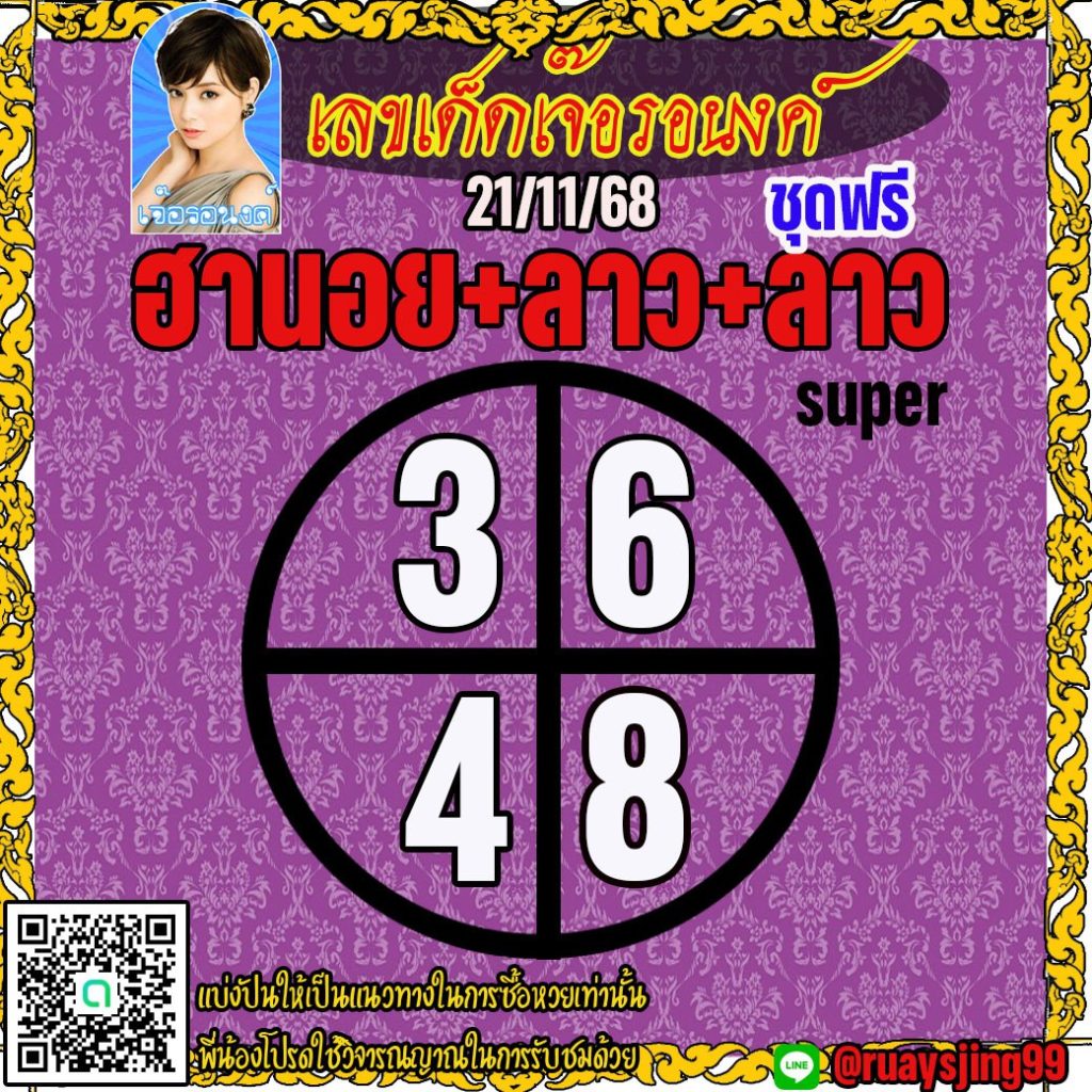 แนวทางหวยลาว หวยฮานอย หวยมาเลย์ เจ๊อรอนงค์