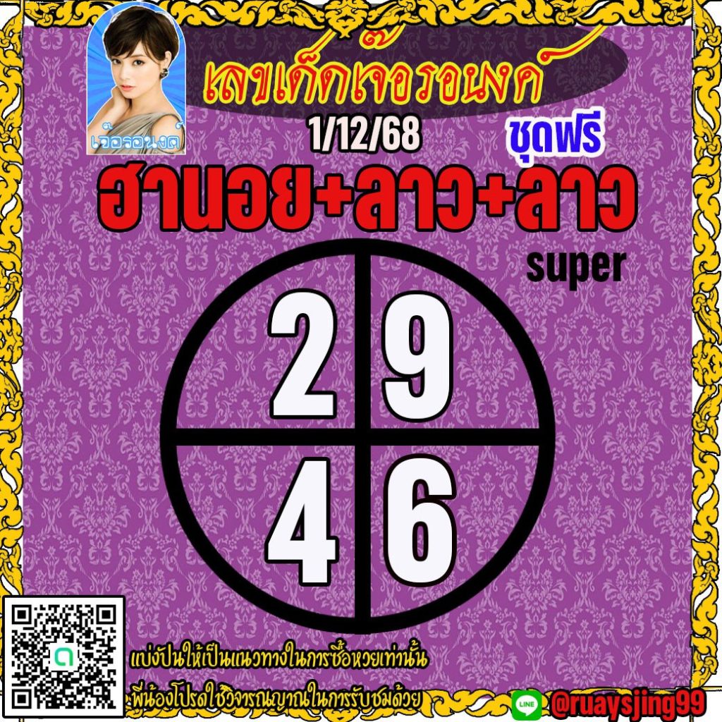 แนวทางหวยลาว หวยฮานอย หวยมาเลย์ เจ๊อรอนงค์