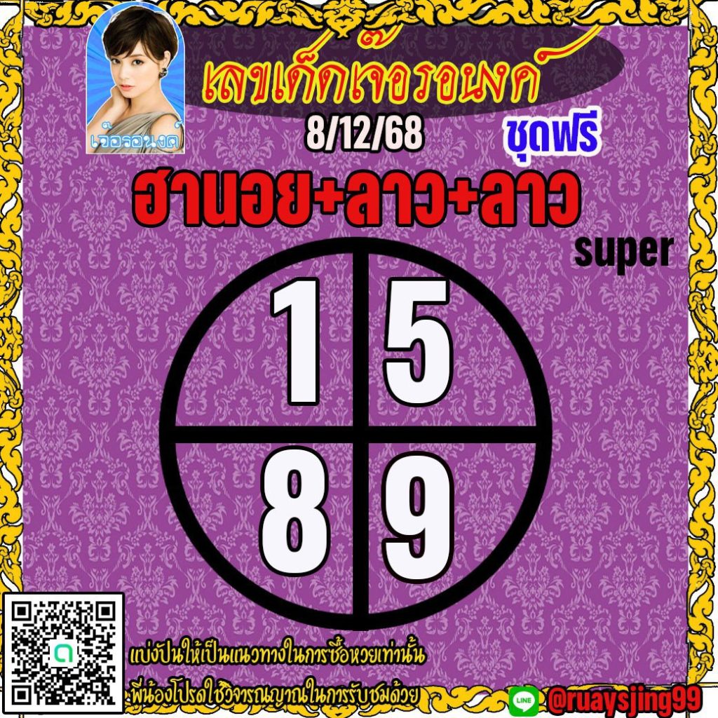 แนวทางหวยลาว หวยฮานอย หวยมาเลย์ เจ๊อรอนงค์
