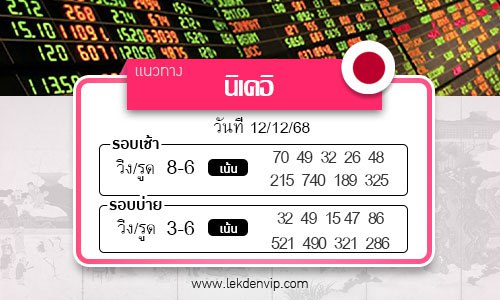 เลขเด็ดหวยหุ้นนิเคอิ เช้า-บ่าย