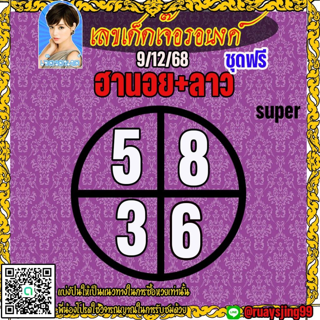 แนวทางหวยลาว หวยฮานอย หวยมาเลย์ เจ๊อรอนงค์