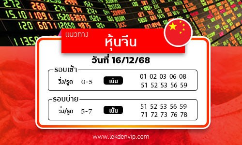 แนวทางหวยหุ้นจีนเช้า-บ่าย