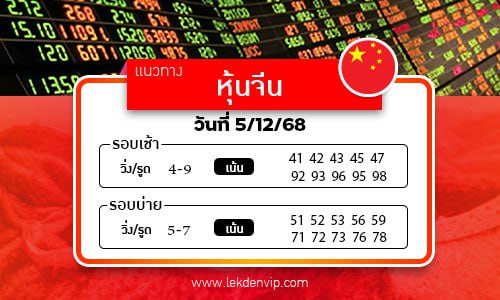 แนวทางหวยหุ้นจีนเช้า-บ่าย