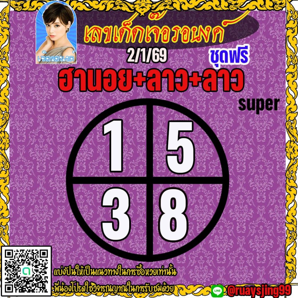 แนวทางหวยลาว หวยฮานอย หวยมาเลย์ เจ๊อรอนงค์
