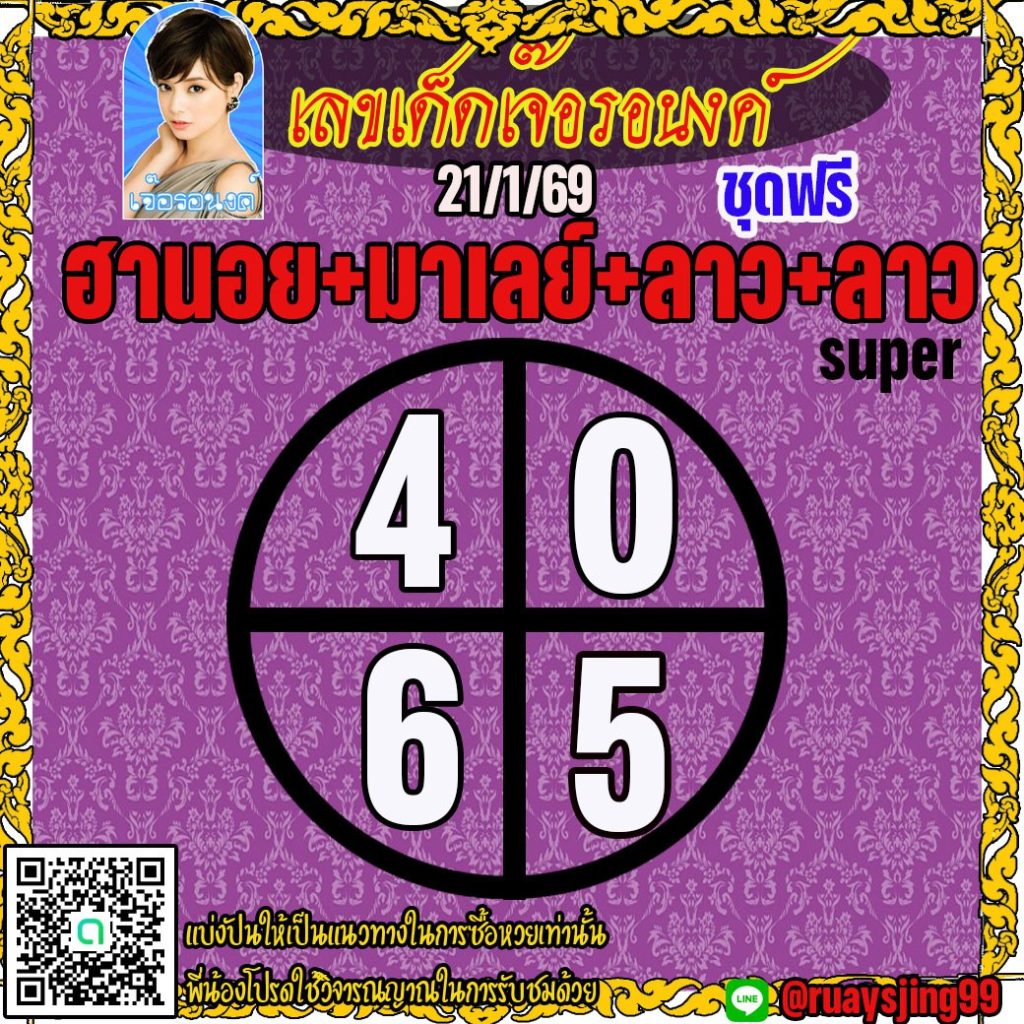 แนวทางหวยลาว หวยฮานอย หวยมาเลย์ เจ๊อรอนงค์