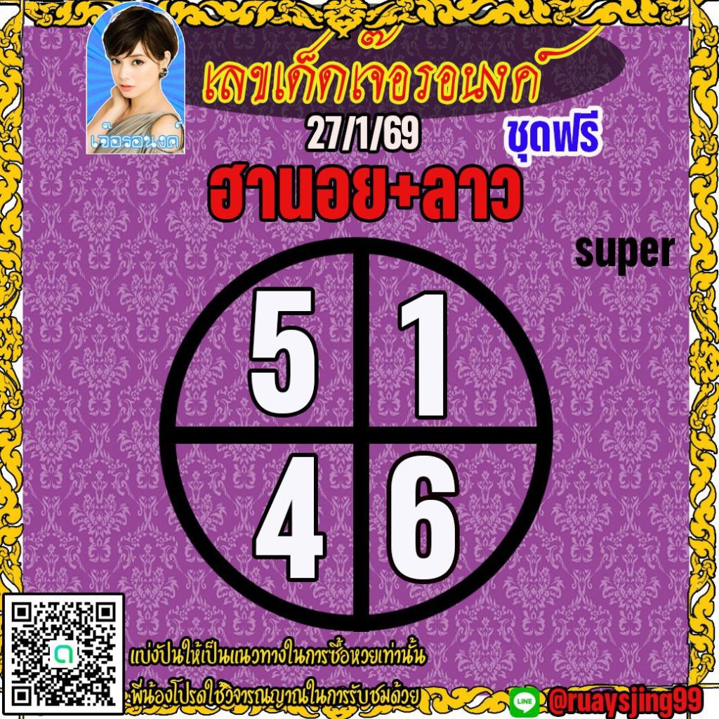 แนวทางหวยลาว หวยฮานอย หวยมาเลย์ เจ๊อรอนงค์