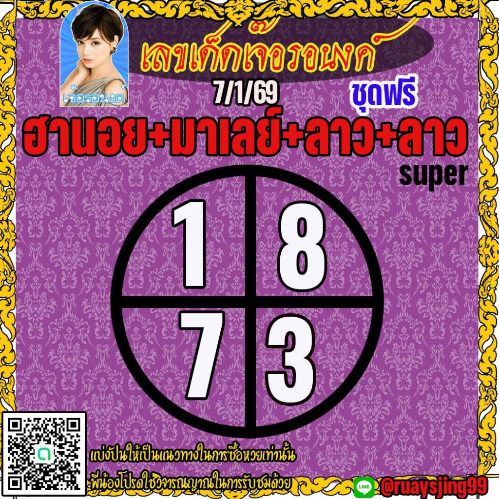 แนวทางหวยลาว หวยฮานอย หวยมาเลย์ เจ๊อรอนงค์