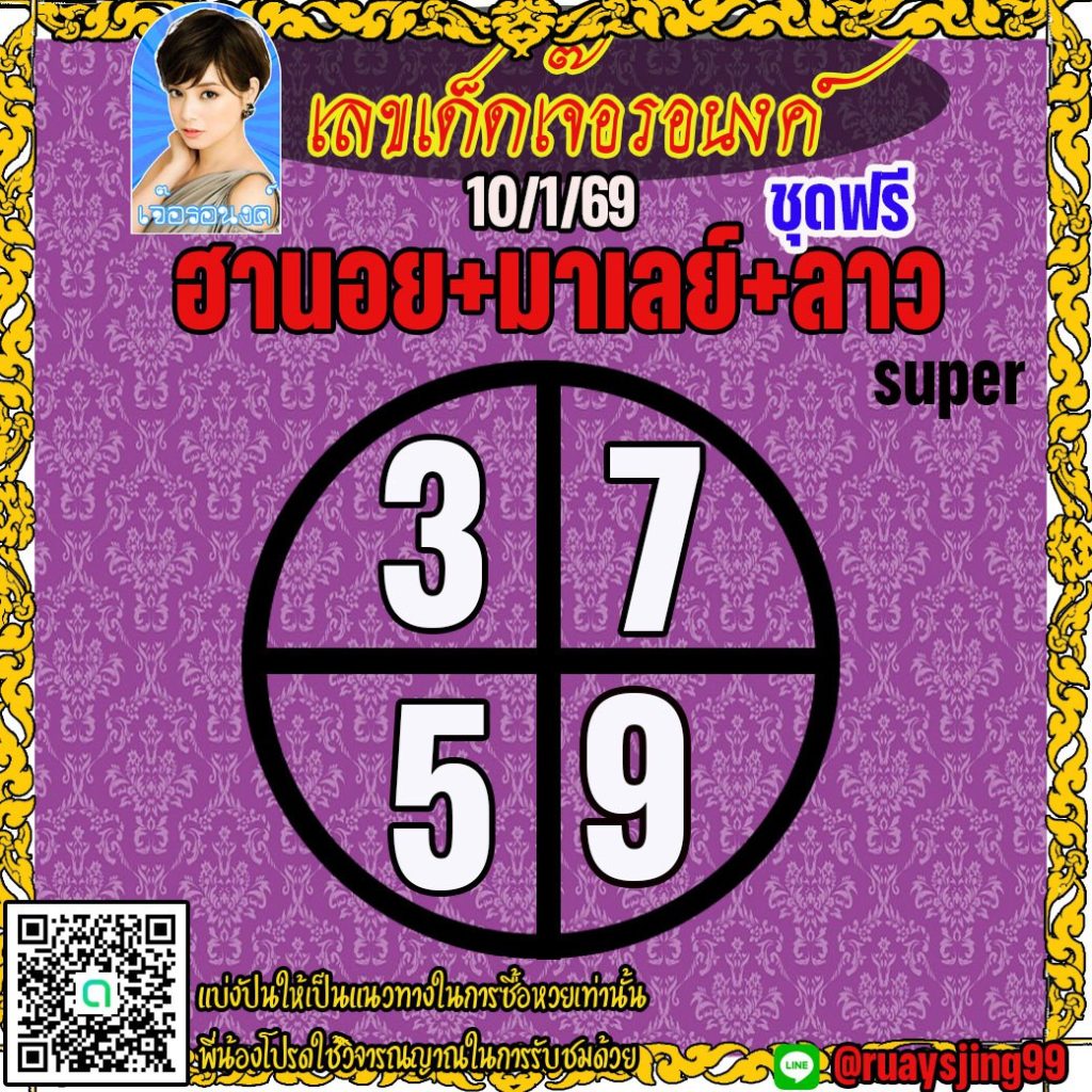 แนวทางหวยลาว หวยฮานอย หวยมาเลย์ เจ๊อรอนงค์
