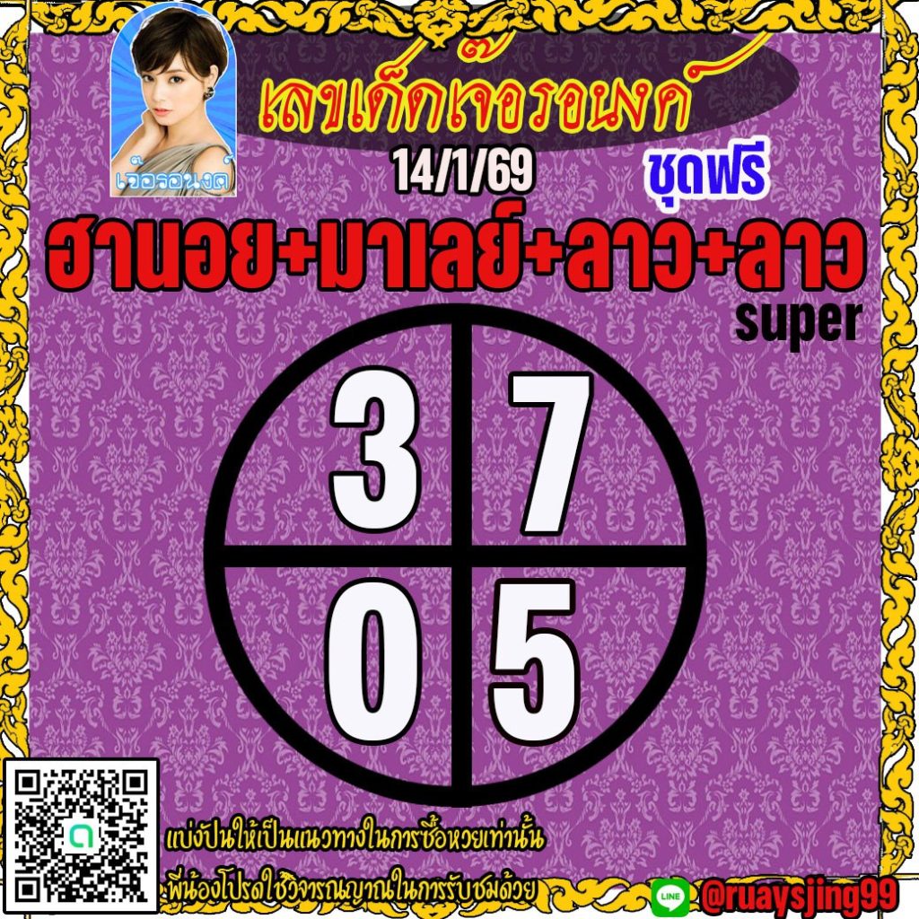 แนวทางหวยลาว หวยฮานอย หวยมาเลย์ เจ๊อรอนงค์