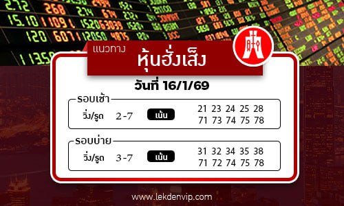 แนวทางหวยหุ้นฮั่งเส็งเช้า-บ่าย