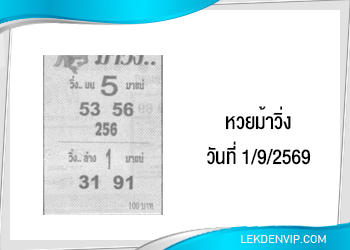 เน้นๆ!! หวยซองม้าวิ่ง 1/9/2569
