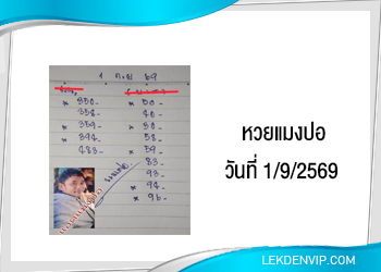 แนวทางหวยแมงปอ 1/9/2569