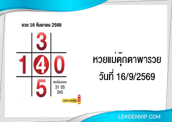 แนวทางหวยแม่ตุ๊กตาพารวย 16/9/2569