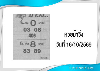 เน้นๆ!! หวยซองม้าวิ่ง 16/10/2569